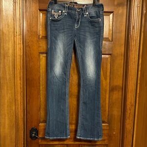 Size 29 (7/8) Rock Revival Boris Boot Cut Dark Wash Jeans (ABBA)
